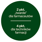 2 pkt. twarde dla farmaceutów / 4 pkt. dla techników farmacji